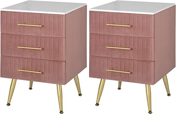 Set of two VelvetVanity Elegance bedside table - Egyptian Queen storebedside table
