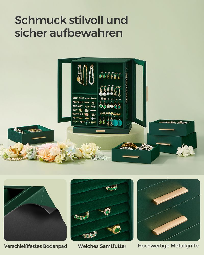 Stylish 360° Rotating 5 drawers Jewellery Box - Egyptian Queen storejewellery box