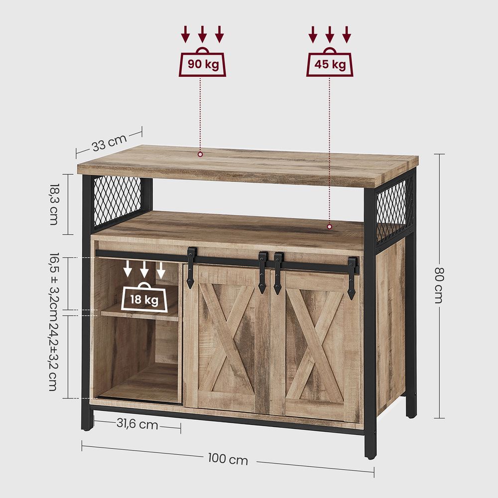 vintage sideboard with 2 sliding doors - Egyptian Queen storebuffet