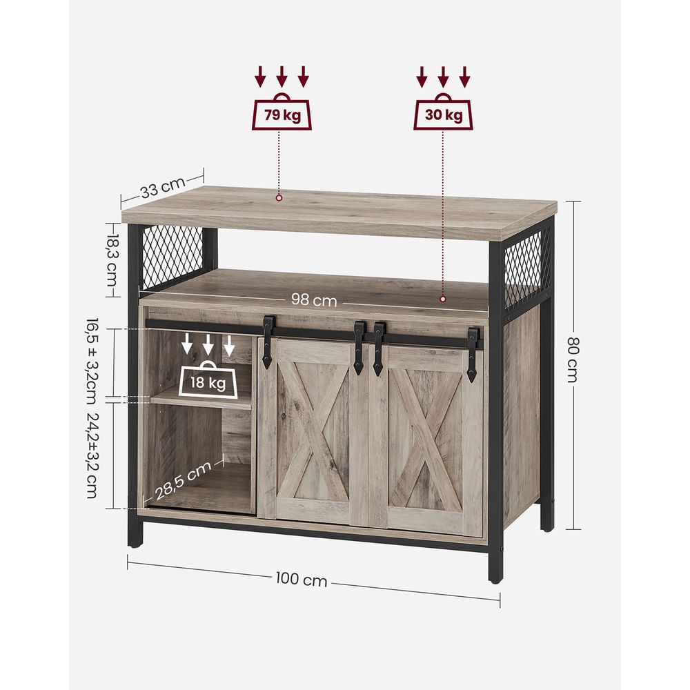 vintage sideboard with 2 sliding doors - Egyptian Queen storebuffet
